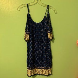 Blue Off-the-Shoulder Dress